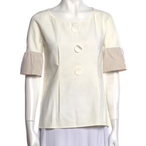 Super cute Chloe top blouse France Made Size T 42 **a hole in each under arm